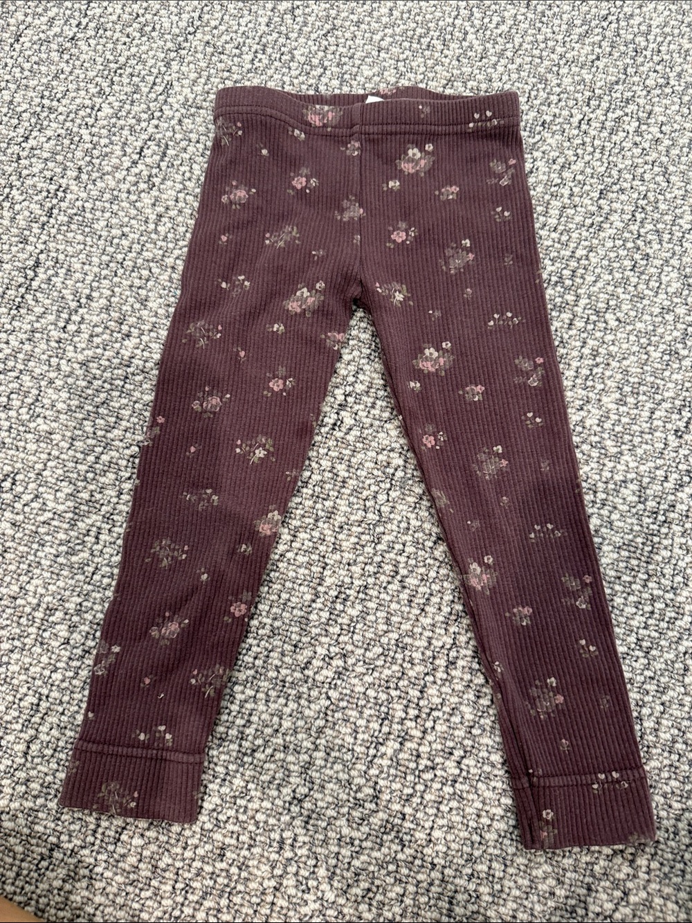 Jamie Kay Plum Floral Ribbed Leggings